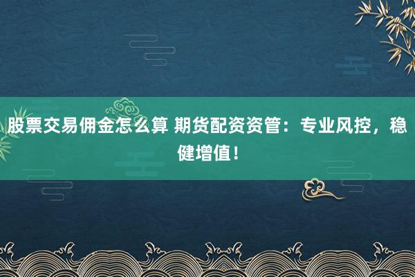 股票交易佣金怎么算 期货配资资管：专业风控，稳健增值！