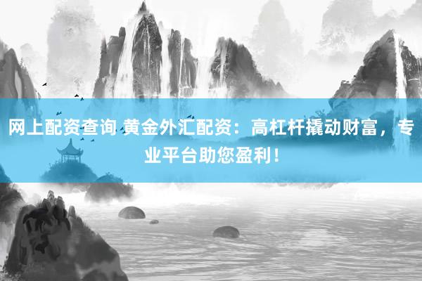 网上配资查询 黄金外汇配资：高杠杆撬动财富，专业平台助您盈利！