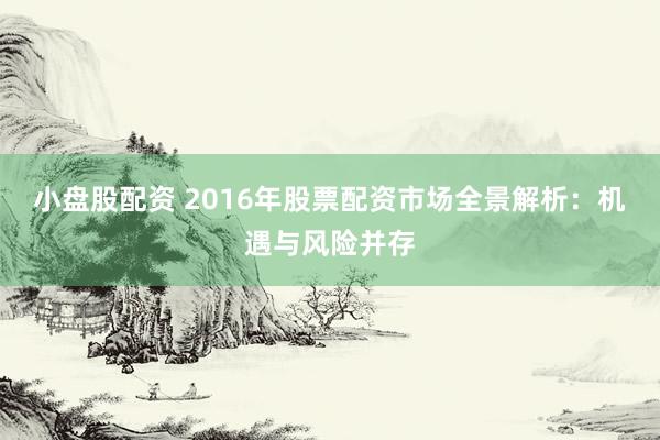 小盘股配资 2016年股票配资市场全景解析：机遇与风险并存