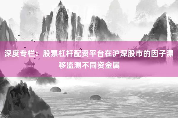 深度专栏：股票杠杆配资平台在沪深股市的因子漂移监测不同资金属