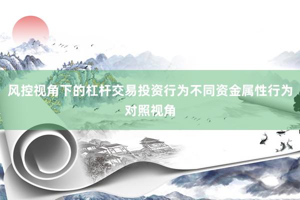 风控视角下的杠杆交易投资行为不同资金属性行为对照视角
