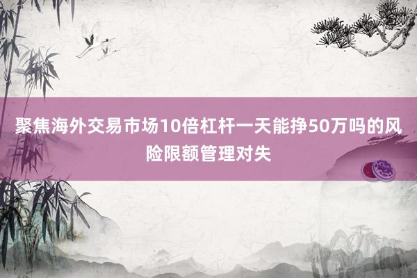 聚焦海外交易市场10倍杠杆一天能挣50万吗的风险限额管理对失
