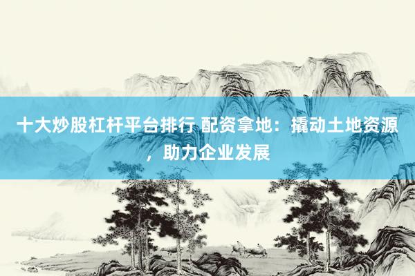 十大炒股杠杆平台排行 配资拿地：撬动土地资源，助力企业发展
