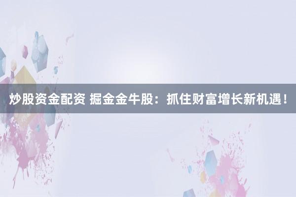 炒股资金配资 掘金金牛股：抓住财富增长新机遇！